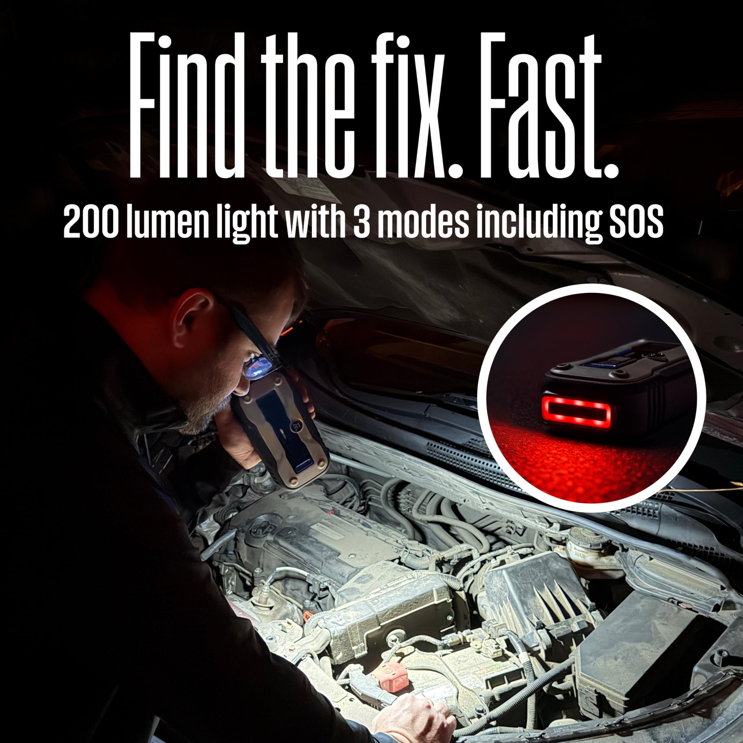 Westinghouse 1500A Portable Jump Starter - 12V Battery Jump Box for Up to 6.0L Gas & 3.0L Diesel Engines, USB Battery Power Bank, Bright LED Flashlight, IP65 Rated Waterproof Housing - Image 3