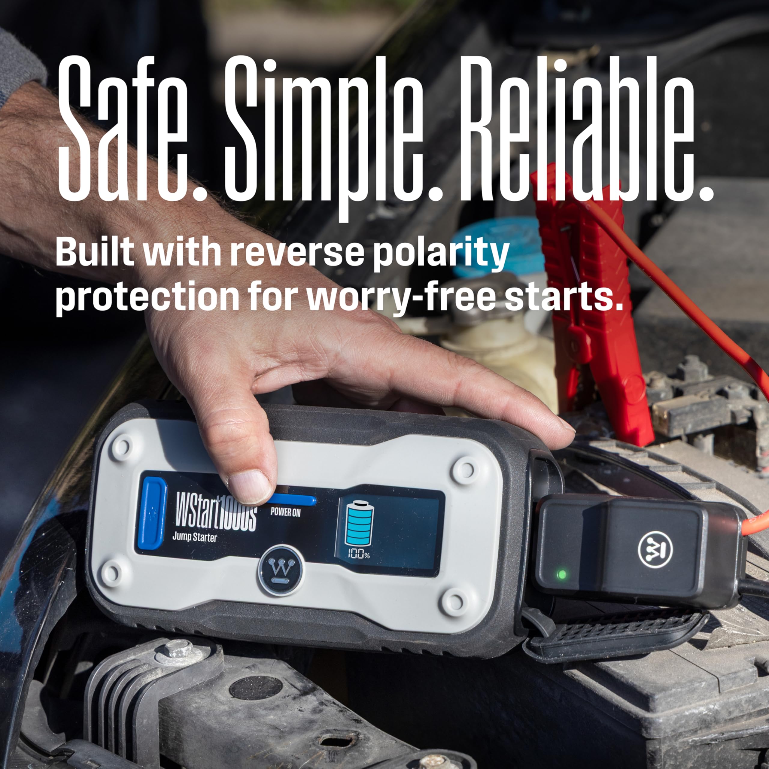 Westinghouse 1500A Portable Jump Starter - 12V Battery Jump Box for Up to 6.0L Gas & 3.0L Diesel Engines, USB Battery Power Bank, Bright LED Flashlight, IP65 Rated Waterproof Housing - Image 6