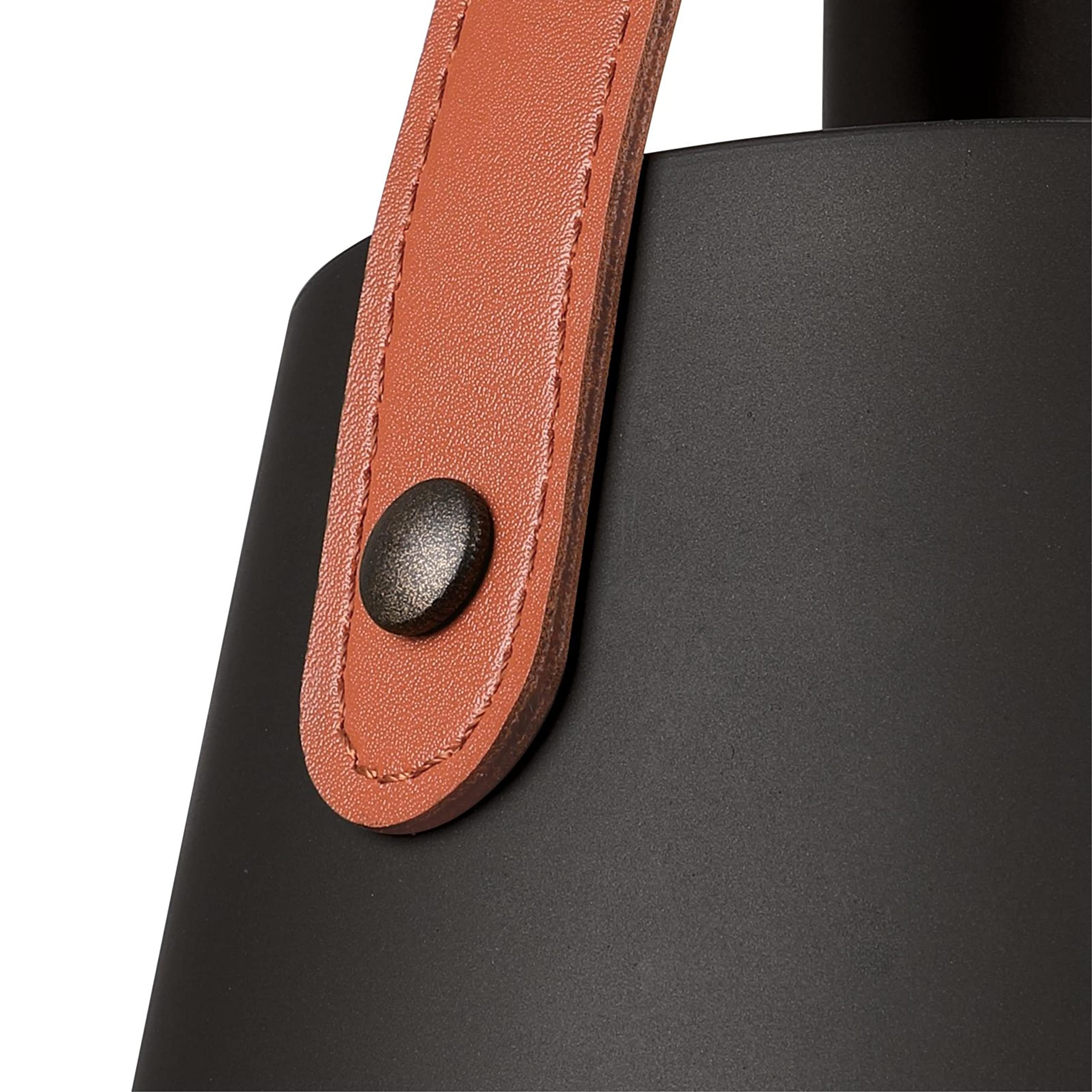 Westinghouse 6125300 Pasco Contemporary One Light Indoor Mini Pendant, Black-Bronze Finish with Leather Strap - Image 3