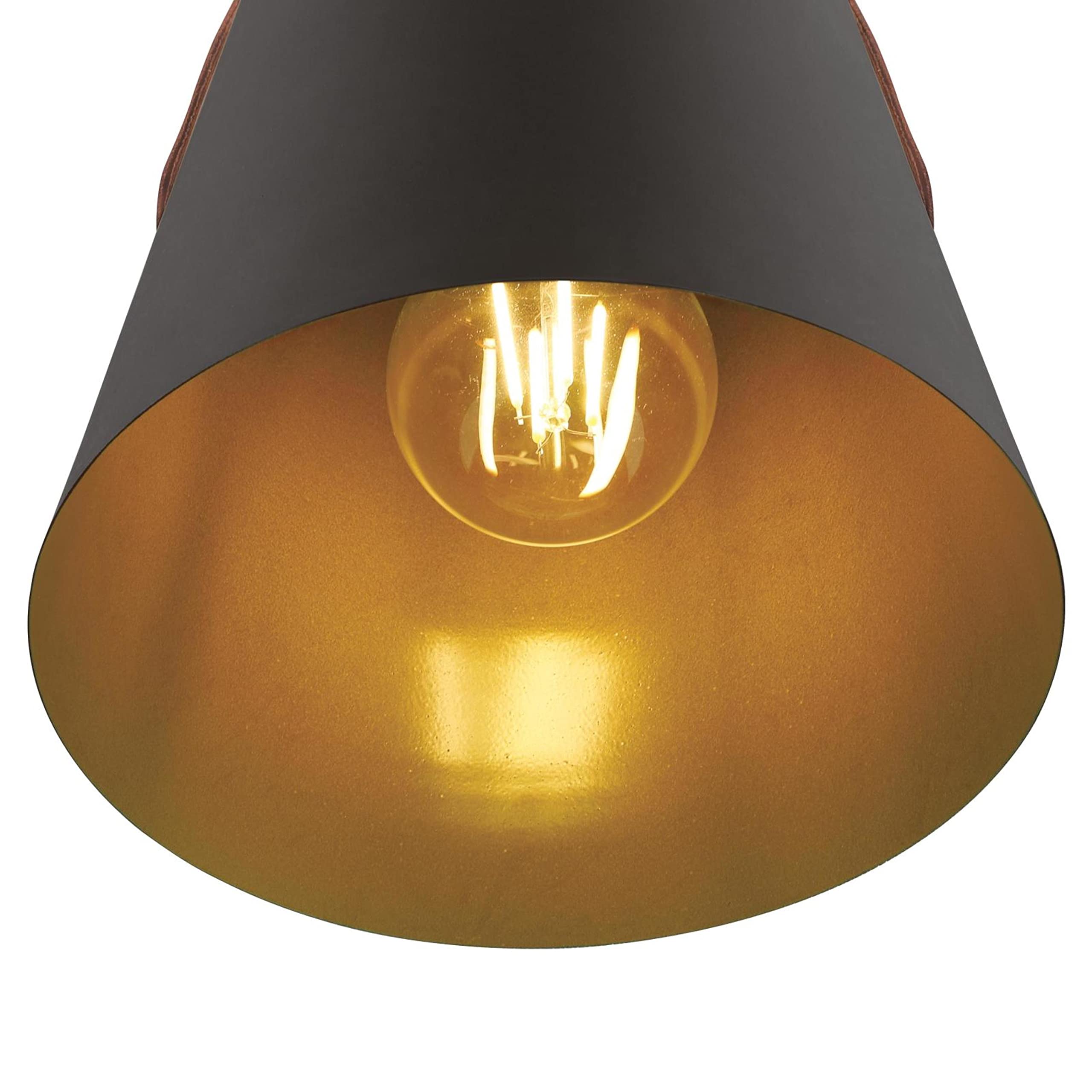 Westinghouse 6125300 Pasco Contemporary One Light Indoor Mini Pendant, Black-Bronze Finish with Leather Strap - Image 6