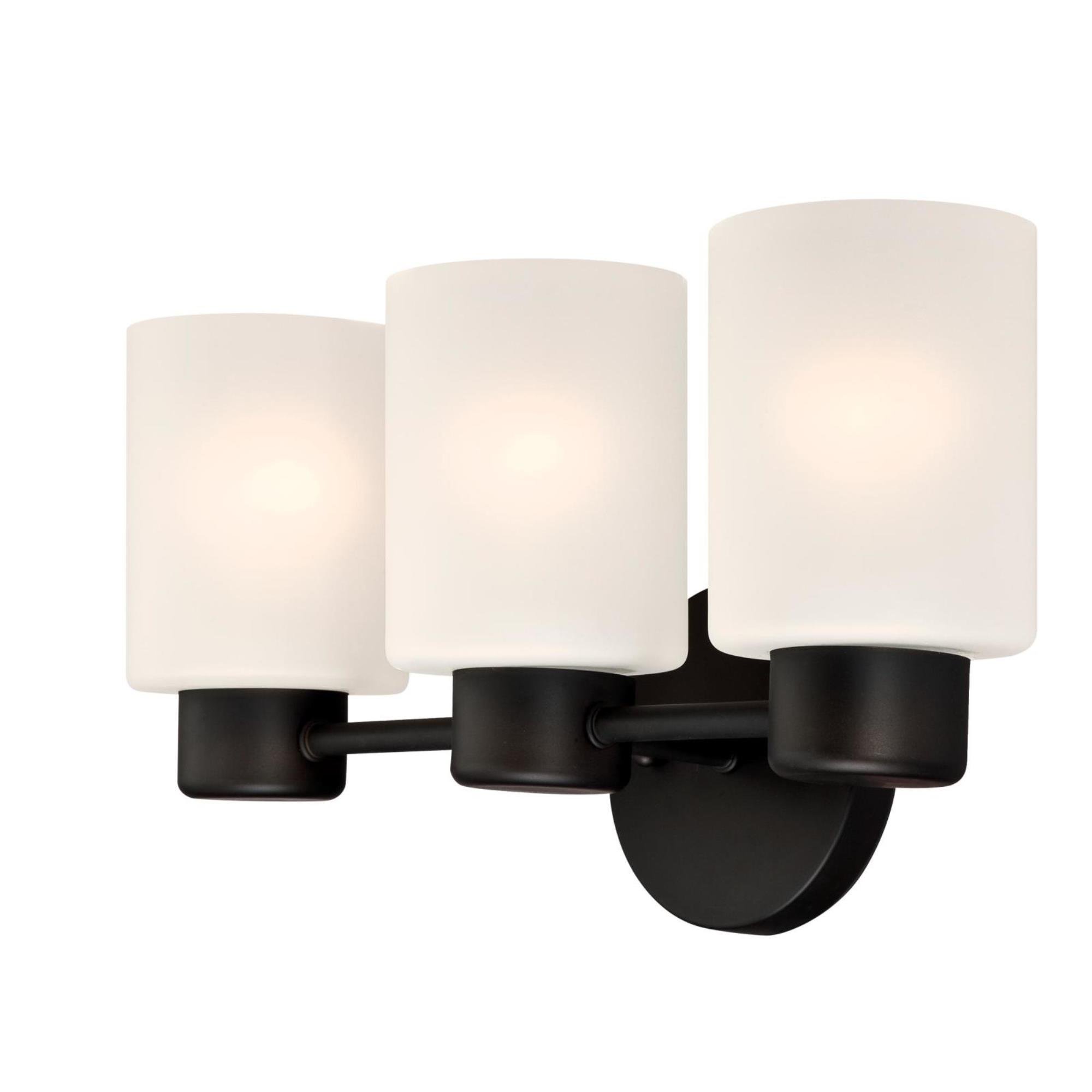 Westinghouse 6354100 Sylvestre Three-Light Indoor Wall Fixture, Oil Rubbed Bronze Finish with Frosted Glass - Image 3