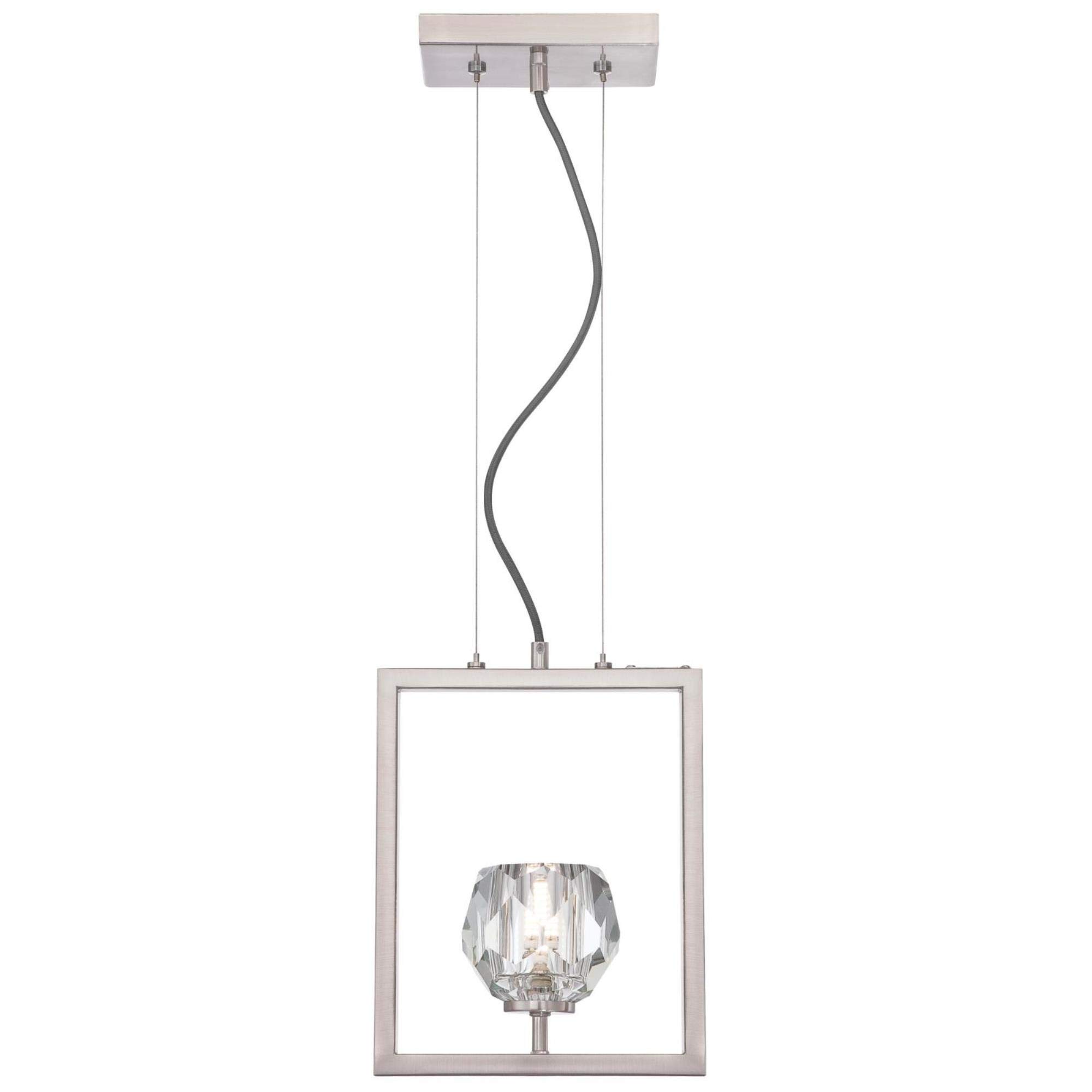 Westinghouse 6367600, Brushed Nickel Finish with Crystal Glass Zoa One-Light LED Indoor Pendant, one Size - Image 4