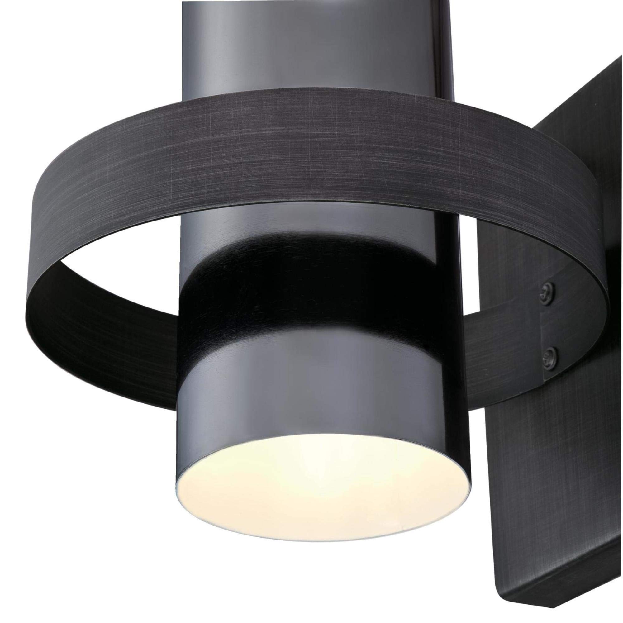 Westinghouse 6369100 Exton One-Light Indoor Wall Sconce Light Fixture, Distressed Aluminum Finish with Gun Metal Shade, Black - Image 3