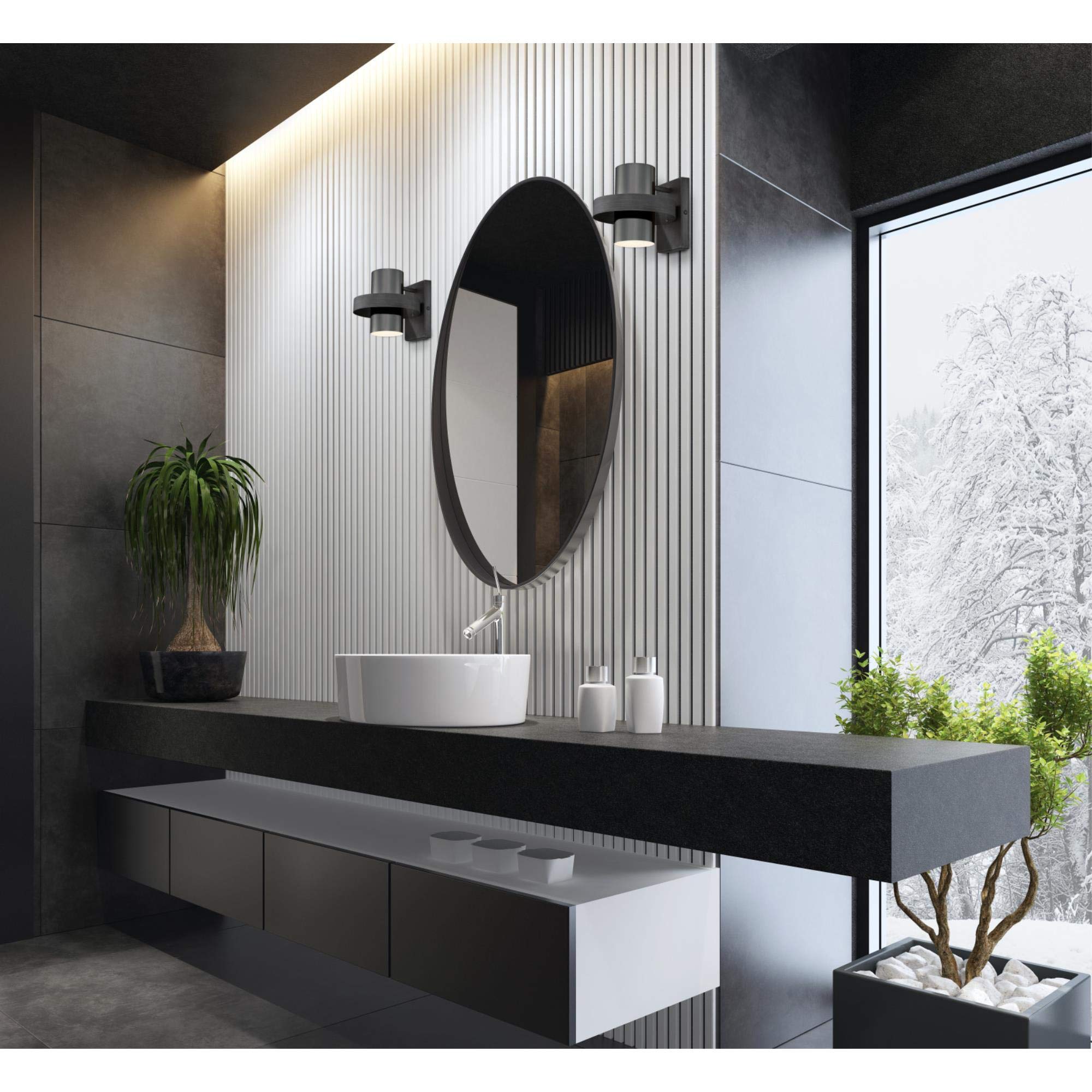 Westinghouse 6369100 Exton One-Light Indoor Wall Sconce Light Fixture, Distressed Aluminum Finish with Gun Metal Shade, Black - Image 6