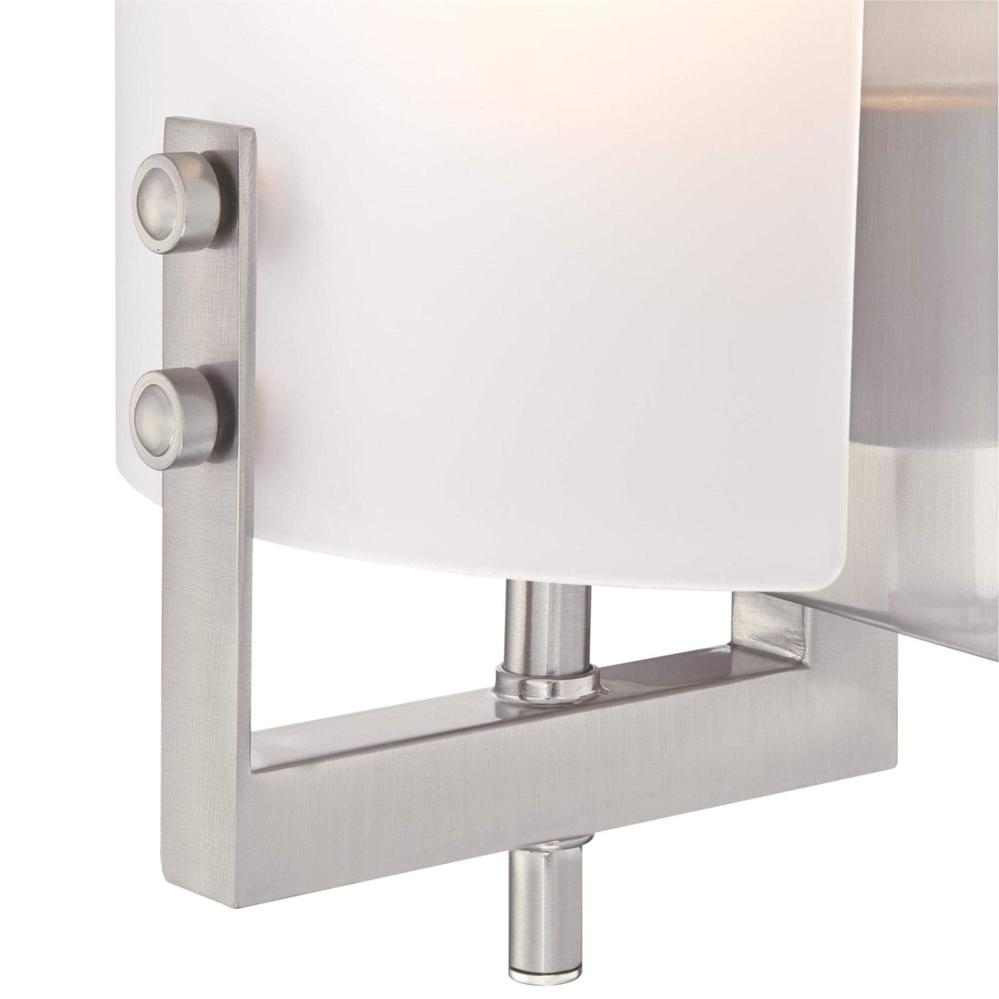 Westinghouse 6369500 Enzo James One Indoor Fixture, Finish Wall Sconce, 1-Light, Brushed Nickel Frosted Glass - Image 4