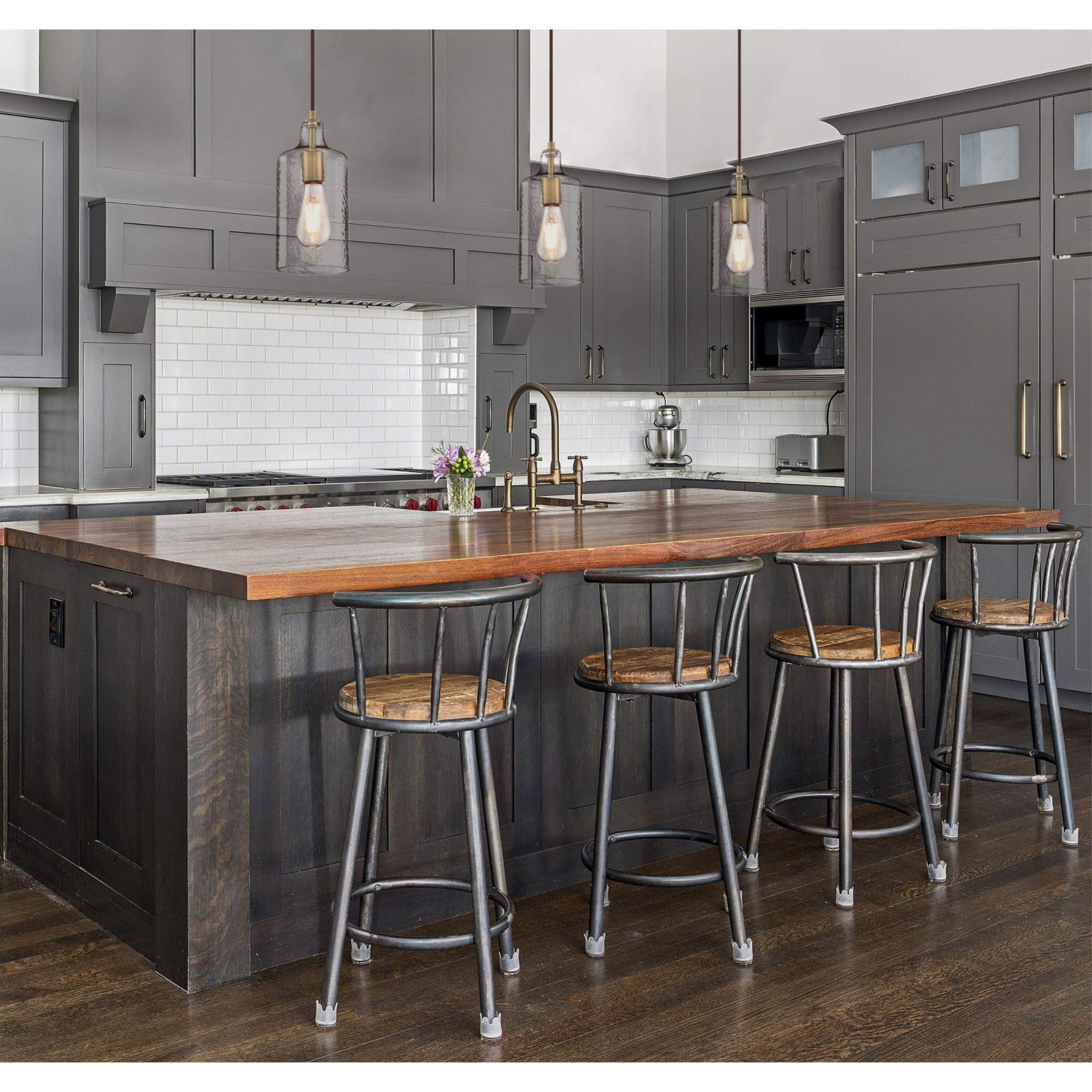 Westinghouse 6371400, Antique Brass Finish with Clear Textured Glass Carmen One-Light Indoor Mini Pendant, 120 Volts - Image 7