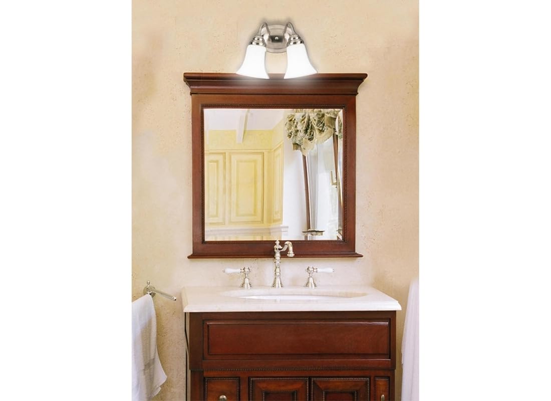 Westinghouse 6461700 Two Light Interior Wall Fixture Brushed Nickel Finish with White Opal Glass - Image 3