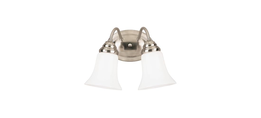 Westinghouse 6461700 Two Light Interior Wall Fixture Brushed Nickel Finish with White Opal Glass - Image 4