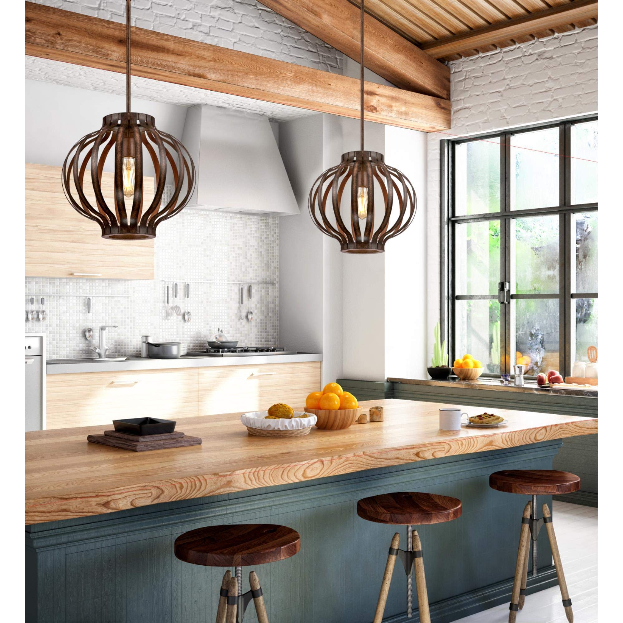 Westinghouse Lighting 6372700, Barnwood Finish Farah One-Light Indoor Pendant, Size, Oil Rubbed Bronze, one Size - Image 7