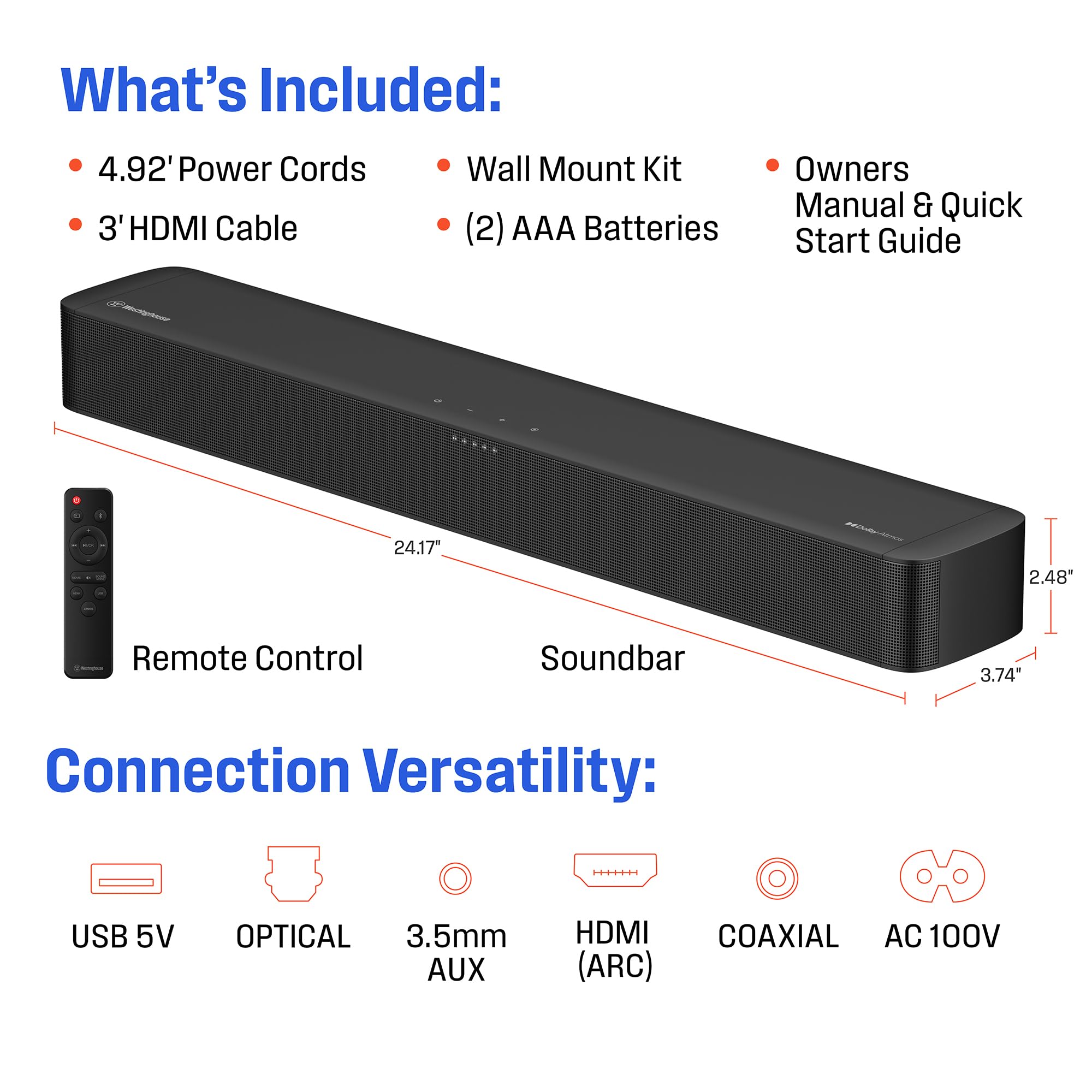 Westinghouse QLED TV and 2.0 Compact Mini Sound Bar - 50 Inch Smart Television and 120W Surround Sound System - Image 8