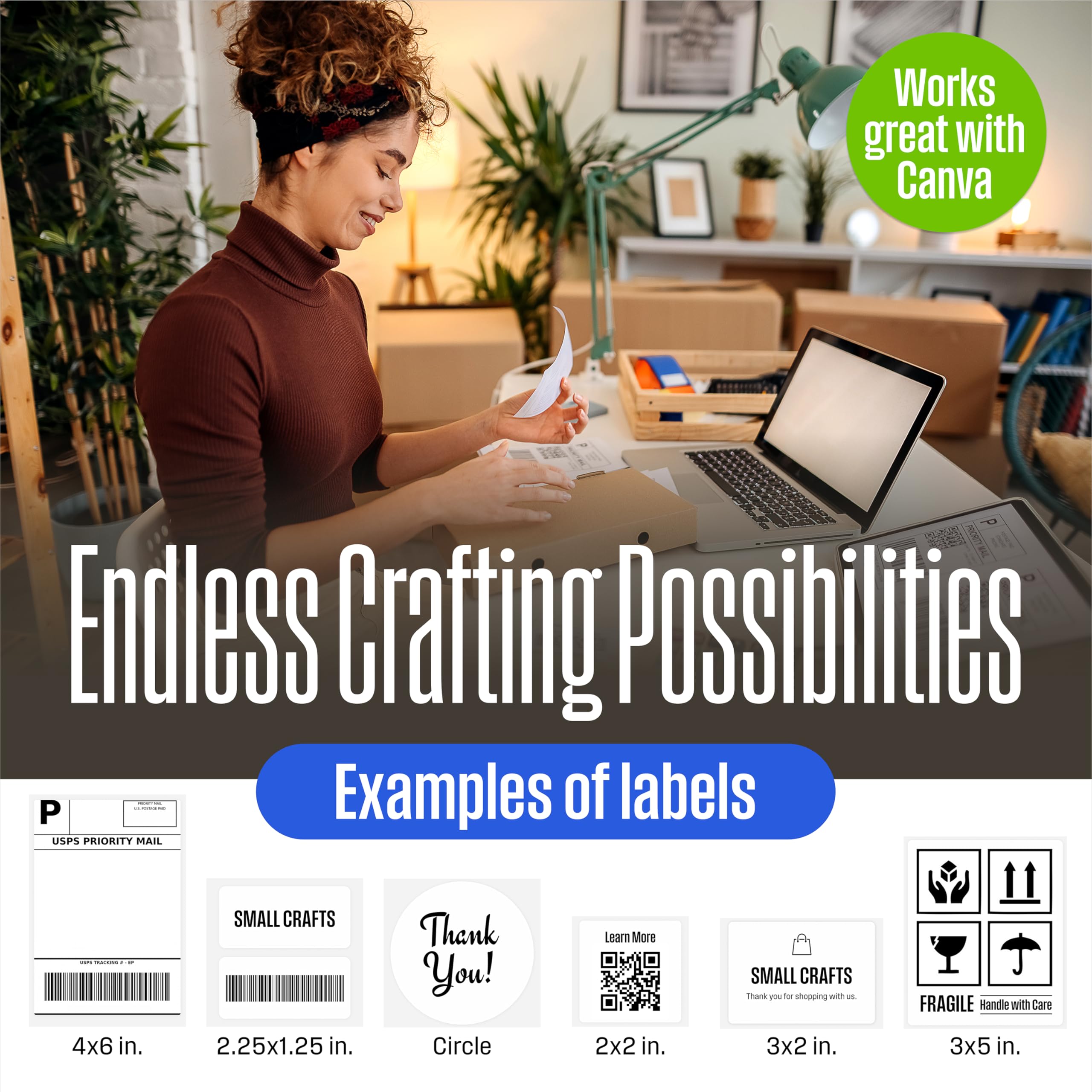 Westinghouse Thermal Shipping Label Printer USB, 4x6 Label Commercial Grade, Compatible with USPS, UPS, FedEx, Shopify, Amazon, Small Business, Desktop Label Printer for Packages, Includes Labels - Image 6