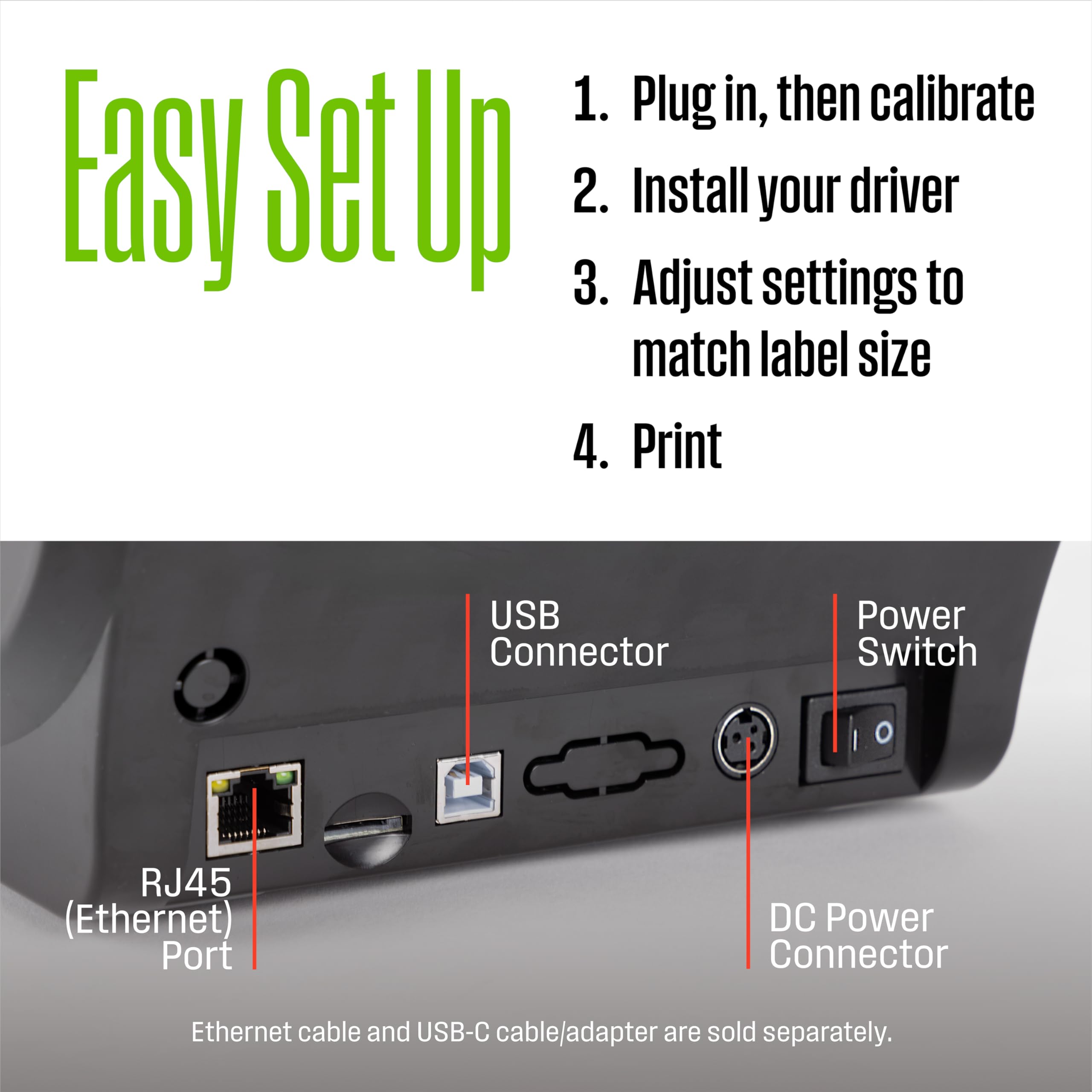 Westinghouse Thermal Shipping Label Printer USB, 4x6 Label Commercial Grade, Compatible with USPS, UPS, FedEx, Shopify, Amazon, Small Business, Desktop Label Printer for Packages, Includes Labels - Image 8