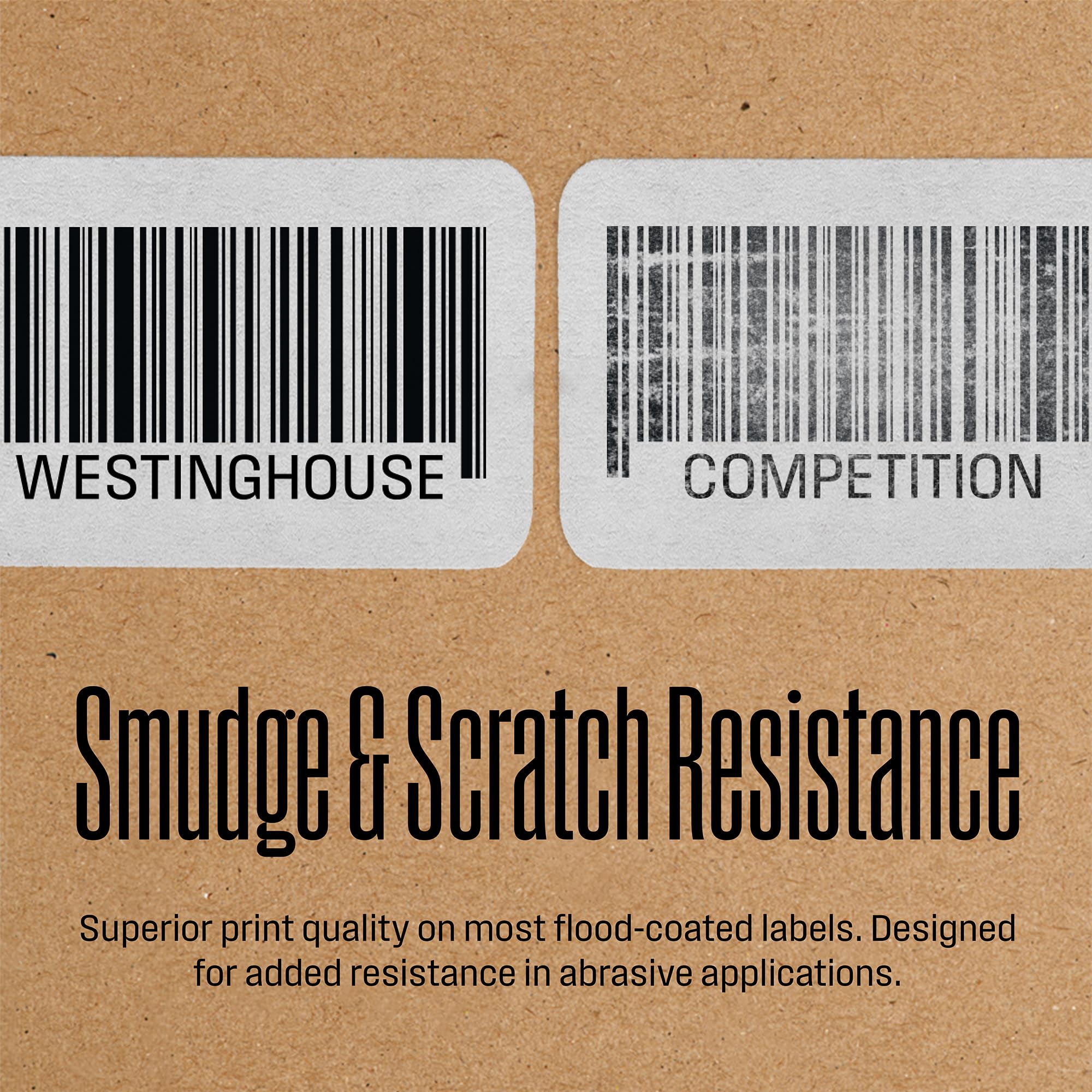 Westinghouse Thermal Transfer Ribbon, 4.33" x 243', 0.5" Core, Compatible with Zebra GC420t, GK420t, GX420t, Premium Wax Resin Enhanced Ink Side Out Wax Ribbon for Thermal Printers, Black, 6 Rolls - Image 5