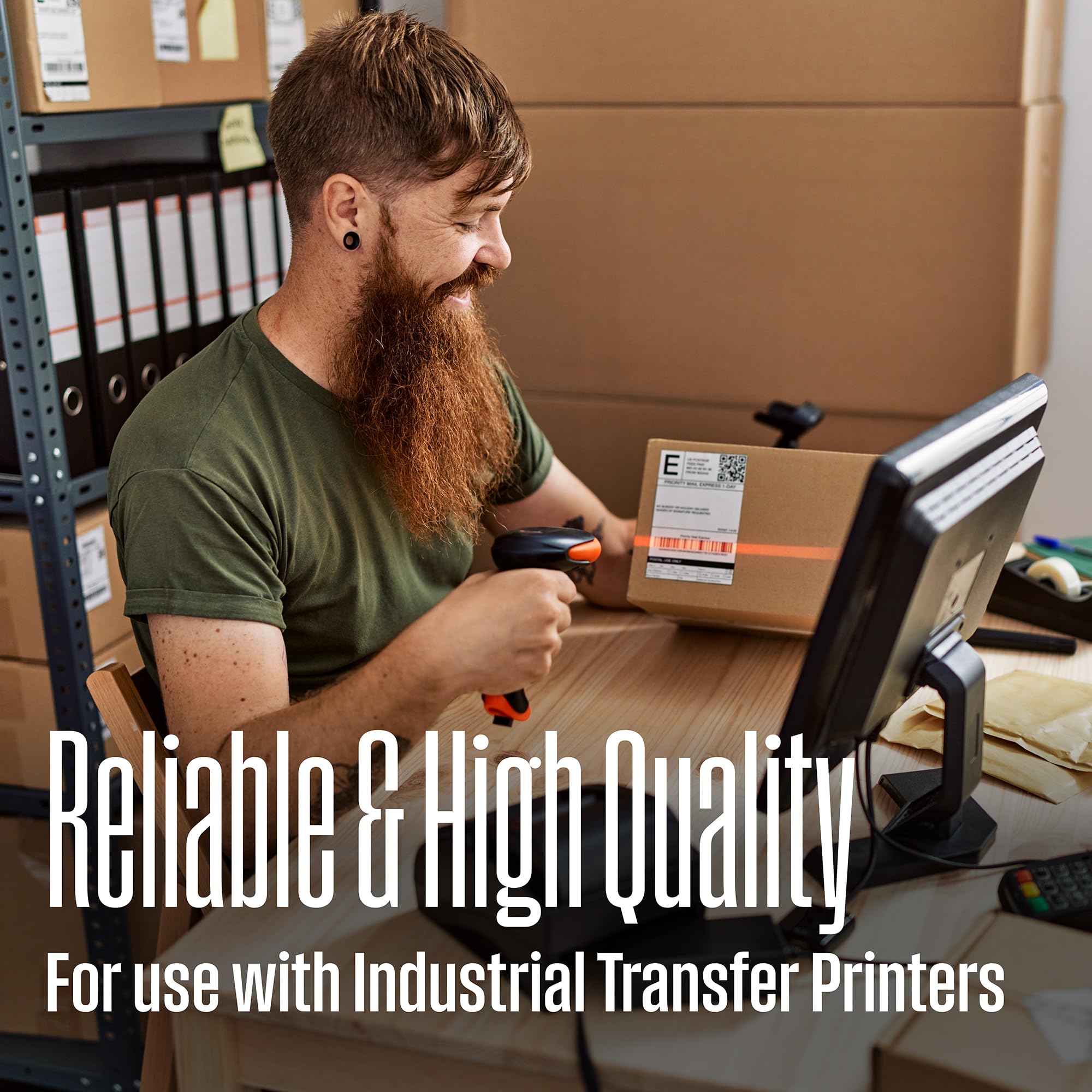 Westinghouse Thermal Transfer Ribbon, 4.33" x 243', 0.5" Core, Compatible with Zebra GC420t, GK420t, GX420t, Premium Wax Resin Enhanced Ink Side Out Wax Ribbon for Thermal Printers, Black, 6 Rolls - Image 7