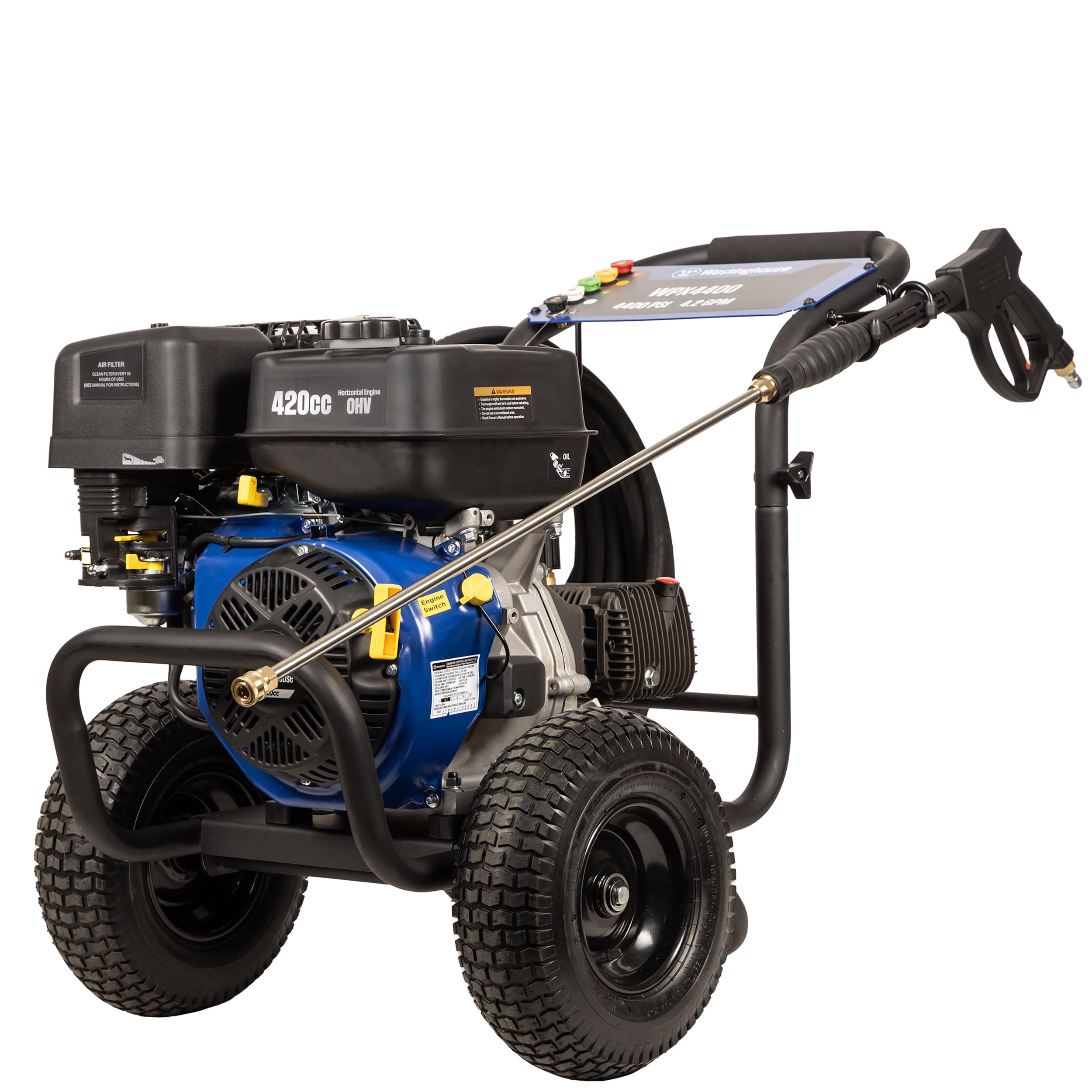 Westinghouse WPX4400 Gas Pressure Washer, 4400 PSI and 4.2 GPM, Spray Gun and Wand, 5 Nozzle Set, for Cars/Fences/Driveways/Homes/Patios/Furniture - Image 8