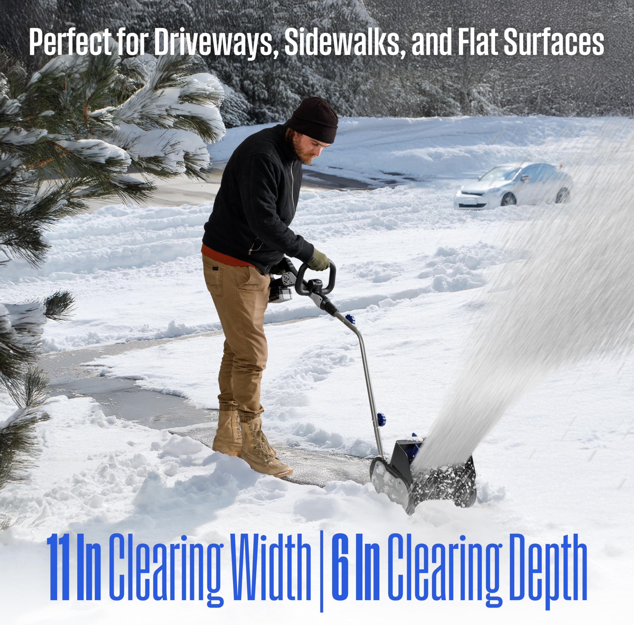 Westinghouse WSnow11S 20V Cordless Electric Snow Shovel, 11-Inches Wide with 4Ah Battery and Fast Charger, 20 ft. Throwing Distance, Plows 300 lbs/min for Driveway/Steps/Sidewalk/Porch - Image 6