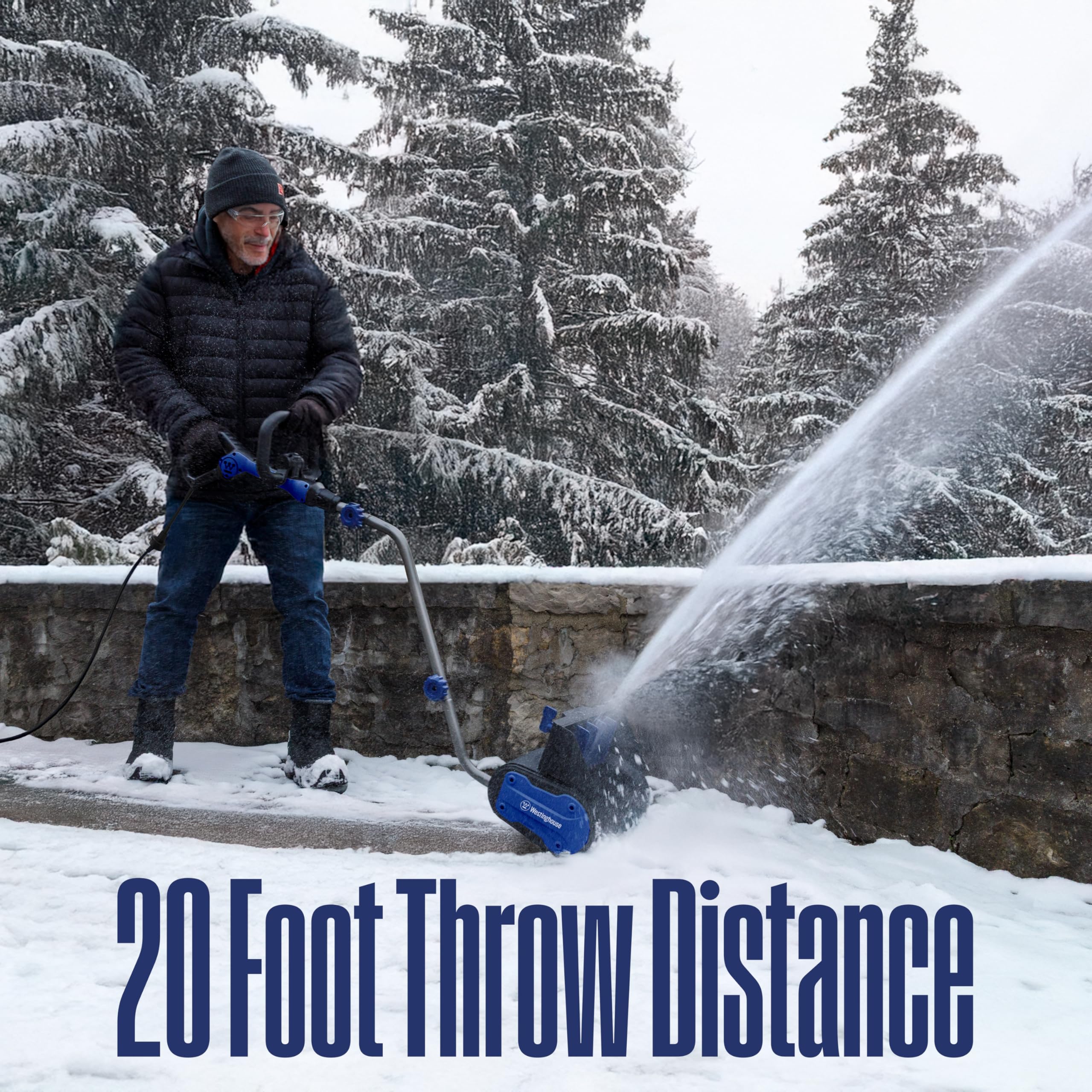 Westinghouse WSnow11S AC Corded Electric Snow Shovel, 11-inches Wide with 20 ft. Throwing Distance, Plows 300 lbs/min for Driveway/Steps/Sidewalk/Porch - Image 4