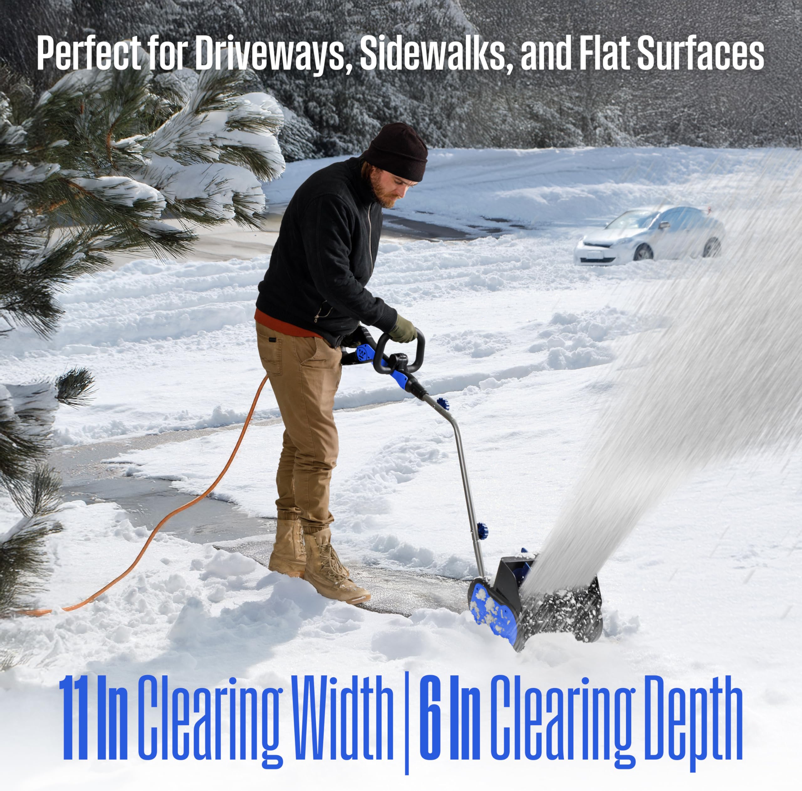 Westinghouse WSnow11S AC Corded Electric Snow Shovel, 11-inches Wide with 20 ft. Throwing Distance, Plows 300 lbs/min for Driveway/Steps/Sidewalk/Porch - Image 6