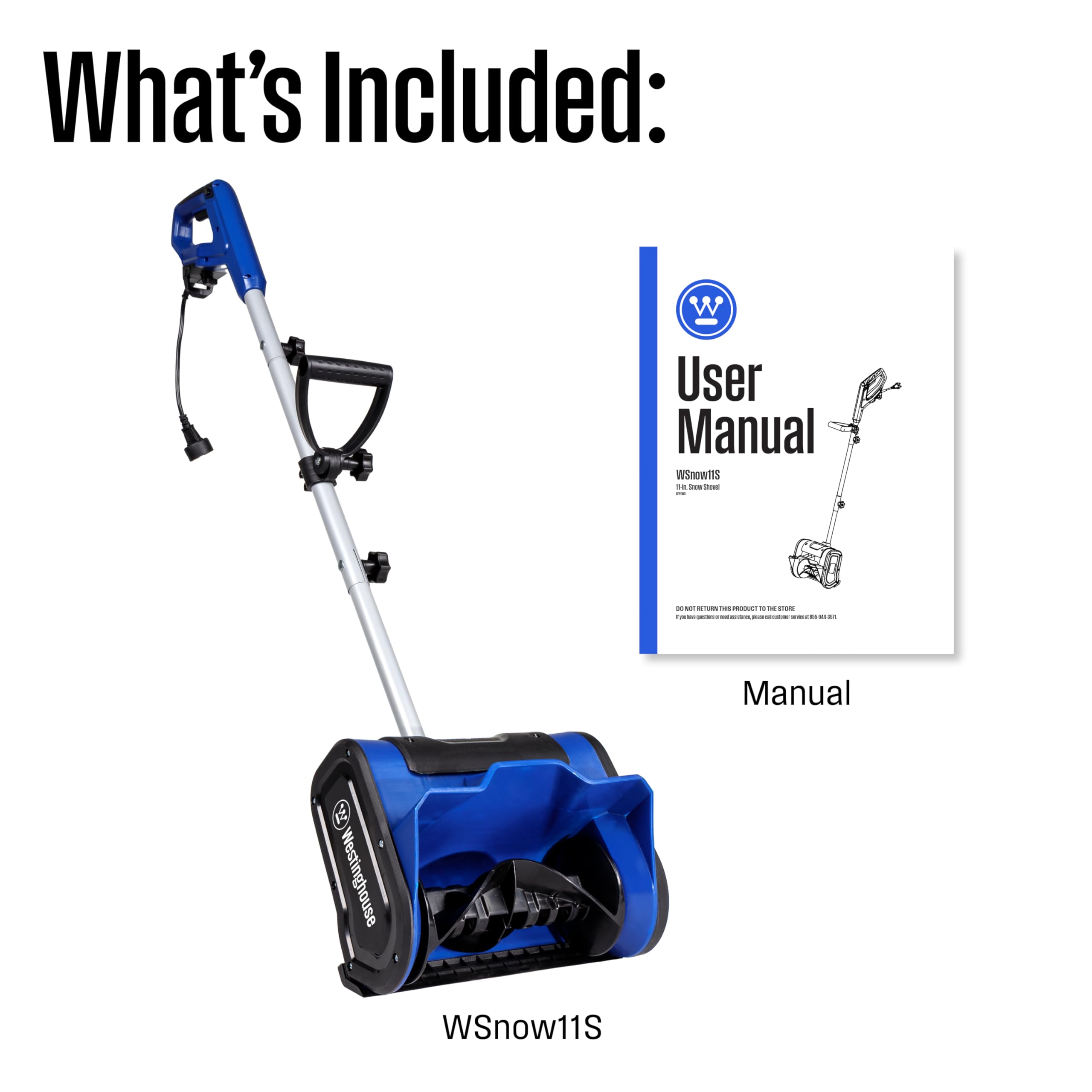 Westinghouse WSnow11S Corded Snow Shovel, 11-inches Wide, Electric Snow Shovel with 20ft Throwing Distance, Plows 300lbs/min for Driveway/Steps/Sidewalk/Porch - Image 5